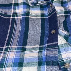 Plaid Button Down Shirt - Blue and Green